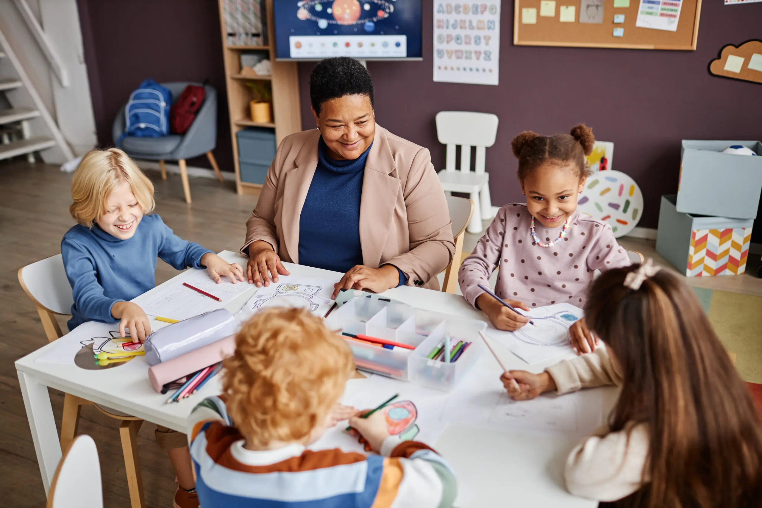Nurse consultant providing health and safety guidance for a childcare center